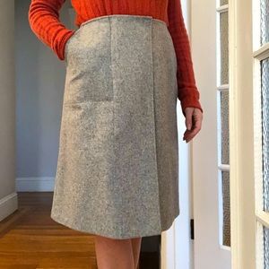Grey Wool A-line Skirt